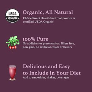 Organic Beet Root Powder (1 LB) by Chérie Sweet Heart, Raw & Non-GMO