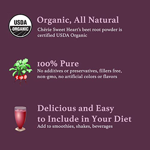 Organic Beet Root Powder (1 LB) by Chérie Sweet Heart, Raw & Non-GMO