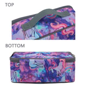 FlowFly Kids Lunch box Insulated Soft Bag Mini Cooler Back to School Thermal Meal Tote Kit for Girls, Boys, Unicorn#2