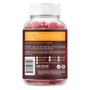 BeLive Apple Cider Vinegar Gummies - ACV Gummies Without Sugar I Detox & Cleanse Digestive Health I Alternative to Capsules, Vegan, Keto Friendly, Non-GMO, Gluten Free | 60 Ct