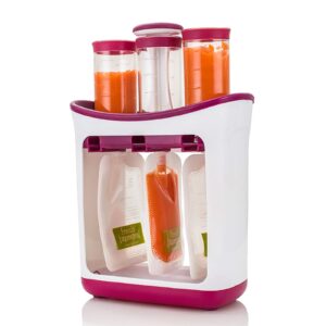 leyeet fresh squeezed squeeze station, baby pouch maker station with 10pcs replacement storage bags for homemade baby food