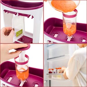 Leyeet Fresh Squeezed Squeeze Station, Baby Pouch Maker Station with 10PCS Replacement Storage Bags for Homemade Baby Food