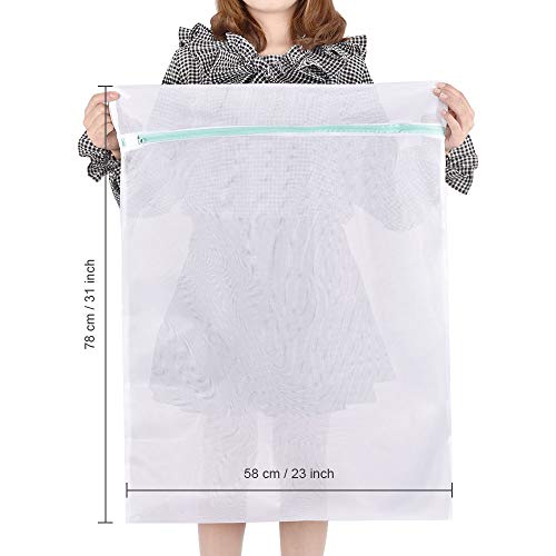 OTraki Mesh Laundry Bag for Delicates 2 Pack Garment Wash Bag 24 x 32 inch Zippered Large Washing Machine Bags for Sweater Dirty Clothes Washer Dryer Net Protector Travel College Dorm Organizer