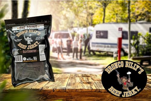 Bronco Billy's Beef Jerky Hickory Smoked Old Country One Pound Resealable Bag