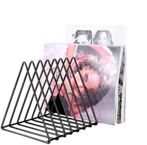 urban deco triangle desk organizers metal wire magazine holder 10 sections decorative file folder organizer vinyl record storage office file organizer for desk - black magazine file holder