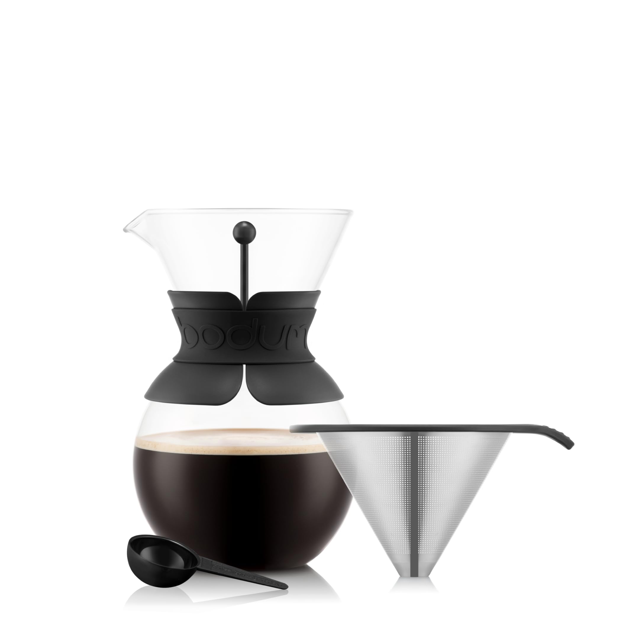 Bodum Pour Over Coffee Maker with Permanent Filter, Black, 34 oz.