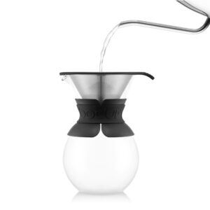 Bodum Pour Over Coffee Maker with Permanent Filter, Black, 34 oz.