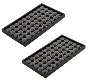 888 display usa - 100 black foam gem jars showcase with 2 pcs of black stackable display tray