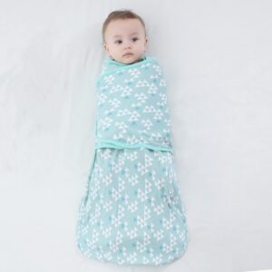 AOUHA Sleepsack Swaddle,Adjustable Wearable Baby Sleep Sack XL,Miracle Swaddle for Babies Large,100% Cotton,6-12 Months(Green)