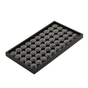 888 display usa - 50 black foam gem jars showcase with black stackable display tray