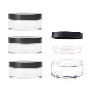 akoak capacity 30 ml(1 oz) empty reusable plastic loose powder compact container diy makeup powder case with sifter and lined screw lid,pack of 4