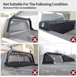 oEdRo Soft Tri-fold Truck Bed Tonneau Cover Compatible with 2016-2023 Toyota Tacoma with 5ft Bed, Fleetside with Track Rail System(Excl. Trail)