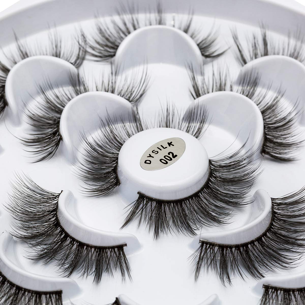 DYSILK Mink Lashes Fake Eyelashes - Wispy Lashes 7 Pairs Faux Mink Eyelashes 6D Lashes Natural Look Pestañas Postizas Wispy Eyelashes Fluffy Lashes Reusable Dramatic Lashes |002