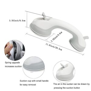 RedDreamer Suction Grab Bar, Portable Shower Suction Handle Bar Suction Grip Bar Bathtub Handle with Strong Hold Suction Cup Fitting and Rapid Release for Bathroom/Shower/Bathtub, Set of 2