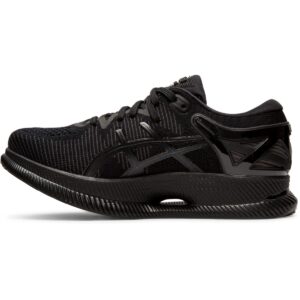 asics women's metaride running shoes, 9.5, black/black