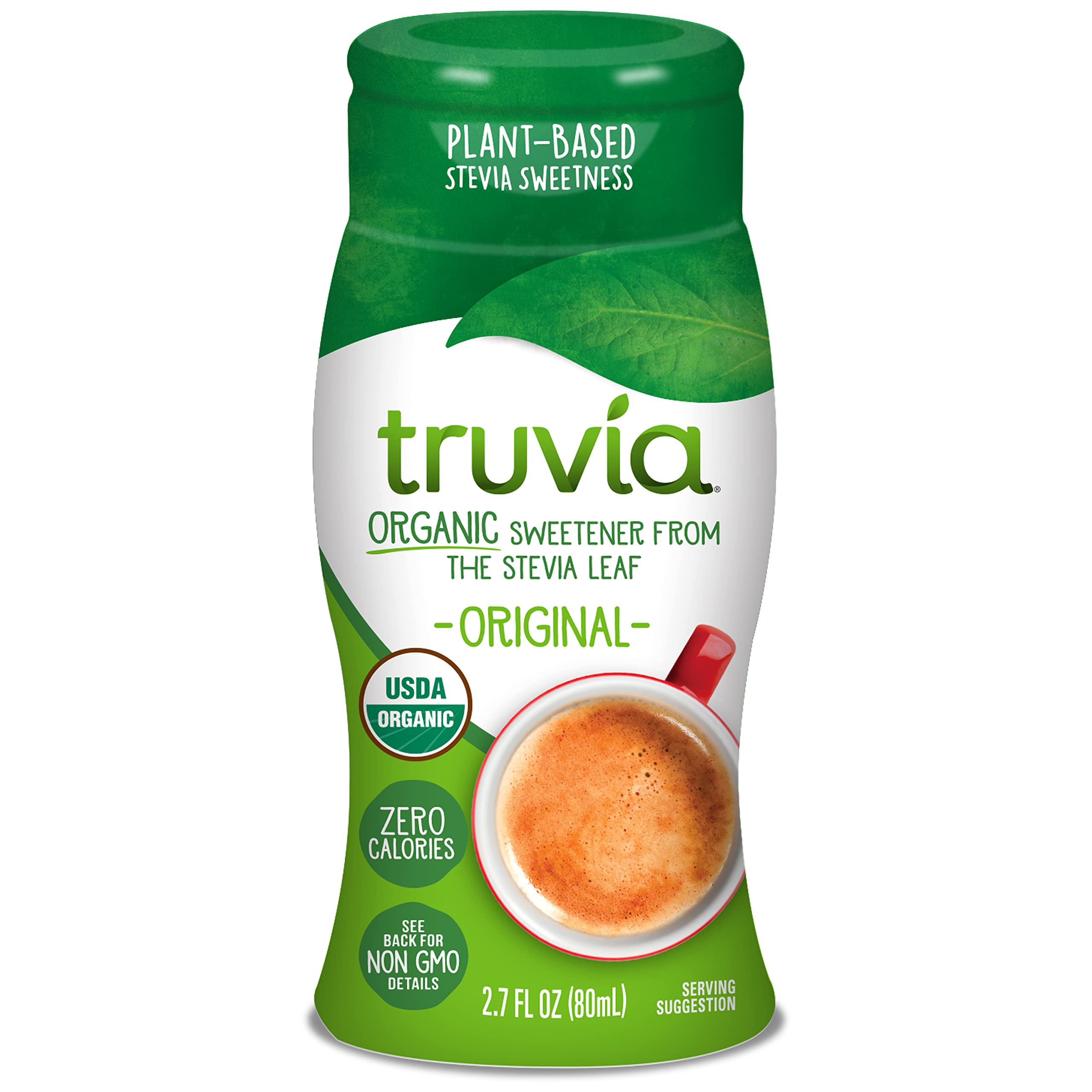 Truvia Organic Zero Calorie Liquid Stevia Sweetener Bottle, Original flavor, 2.7 fl. oz.