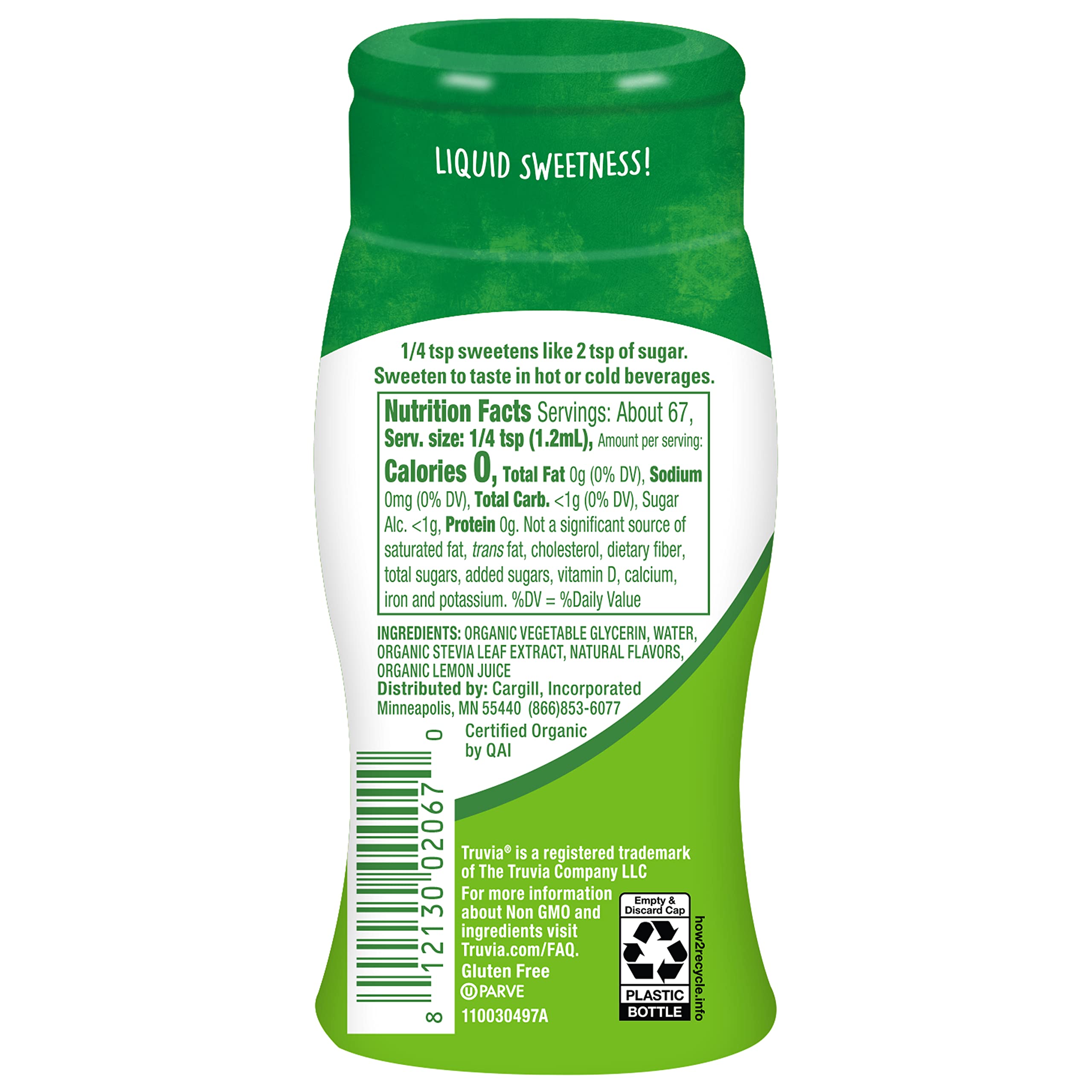 Truvia Organic Zero Calorie Liquid Stevia Sweetener Bottle, Original flavor, 2.7 fl. oz.