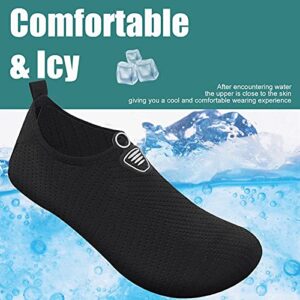 Unisex Water Shoes Quick-Drying Beach Aqua Shoes for Women Men Black Embossed 6-7 W/ 5-6 M US