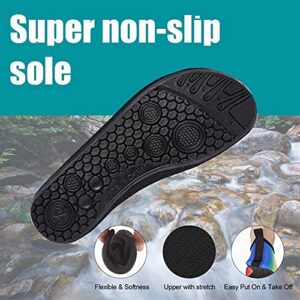 Unisex Water Shoes Quick-Drying Beach Aqua Shoes for Women Men Black Embossed 6-7 W/ 5-6 M US