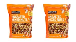 kirkland signature qnkdqk extra fancy unsalted mixed nuts 2.5 (lb), 2 pack of 40 ounce, 99451458768