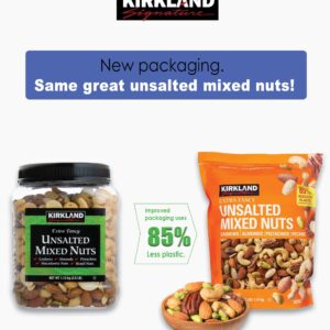 Kirkland Signature QNKDQK Extra Fancy Unsalted Mixed Nuts 2.5 (LB), 2 Pack of 40 Ounce, 99451458768