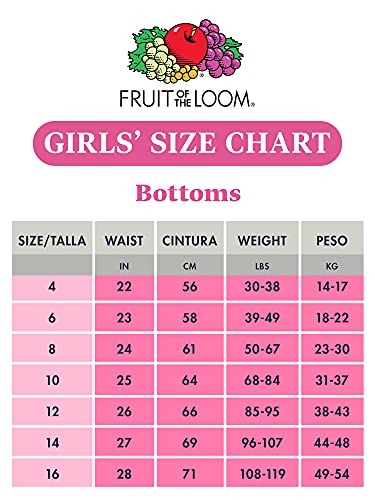 Fruit of the Loom Girls' Big Cotton Bikini Underwear Multipacks, 10 Pack-Fashion Assorted, 12