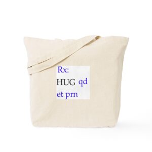 cafepress hug rx tote bag natural canvas tote bag, reusable shopping bag