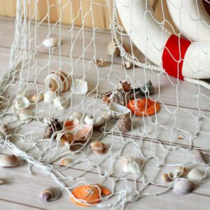 Natural Fishing Net Decor with Shells 79 Inch Beach Theme Decor for Party Home Bedroom Wall Hanging Fish Net Decorations
