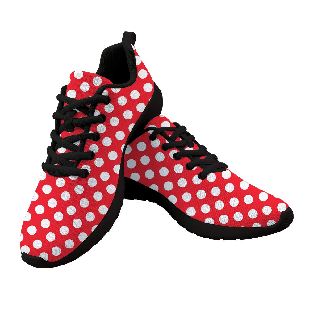 PinUp Angel Red Polka Dot Walking Shoes Breathable Sneakers Mesh Tennis ...