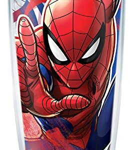 Tervis Marvel Spider-Man Iconic Made in USA Double Walled Insulated Tumbler Travel Cup Keeps Drinks Cold & Hot, 16oz, Classic