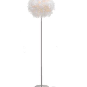 Surpars House Floor Lamp, Elegant White Feather Standing Lamp with On/Off Switch in Line