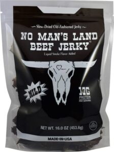 no man’s land mild beef jerky high protein low calorie low carb beef snack 16oz bag