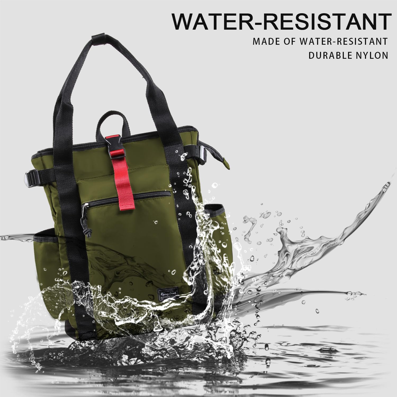 Rangeland Unisex Laptop Tote Backpack Convertible Lightweight Nylon Water-Resistant Everyday Shoulder Tote bag Backpack with Water Bottle Pocket Work Travel, Blue Navy