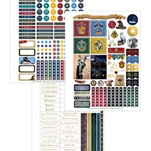 Paper House Productions Harry Potter 12 Month Undated 9.5" Planner with Month and Event Flag Stickers - Hogwarts at Night