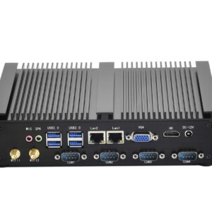 IDEARACE Powerful Fanless Mini PC, Intel i5 2 Cores CPU Industrial Desktop Computer, 8GB RAM+128GB SSD, 4xCOM RS232, 4xUSB 3.0, 2xNICs, HD, VGA, Metal Case, W-11 Pro