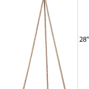 Dahey Hanging Plant Shelf Round Wood Rope Hanging Floating Shelf Vintage Home Decor Display Planter Rack for Living Room Bedroom Kitchen, Dark Brown