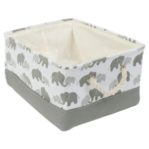 beyondy storage bins,fabric storage baskets towel storage bin laundry toy basket w drawstring closure,gray elephant