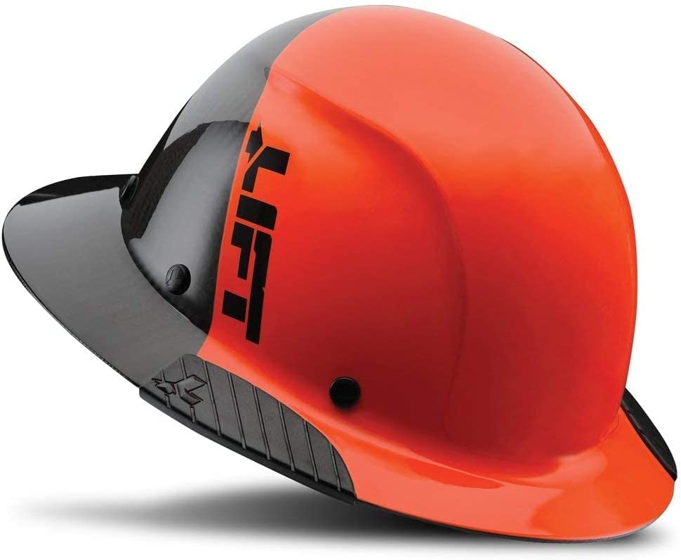 LIFT Safety DAX Fifty 50 Carbon Fiber Full Brim Hardhat (Orange)