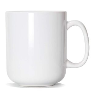 smilatte 20 oz large coffee mug, m016 plain ceramic boss big tea cup with handle for dad men, white