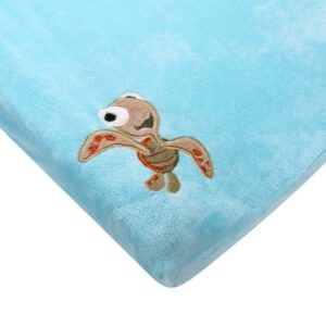 Coral Velvet Nursery Diaper Changing Table Cover Baby Girl Baby Boy Diaper Changing Pad Cover 1PC (Blue Turtle)