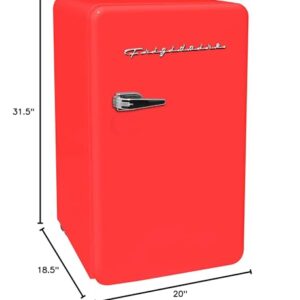 FRIGIDAIRE EFR372-RED 3.2 Cu Ft Red Retro Compact Rounded Corner Premium Mini Fridge