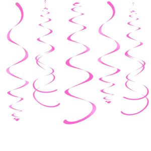 hot pink party hanging swirl decorations plastic streamer for ceiling, pack of 28