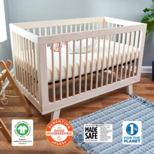 Naturepedic Organic Crib Mattress - 2-Stage 252 Coil Infant & Toddler Mattress with Protector Pad - Waterproof, Breathable & Non-Toxic Mattress for Baby and Toddler Bed