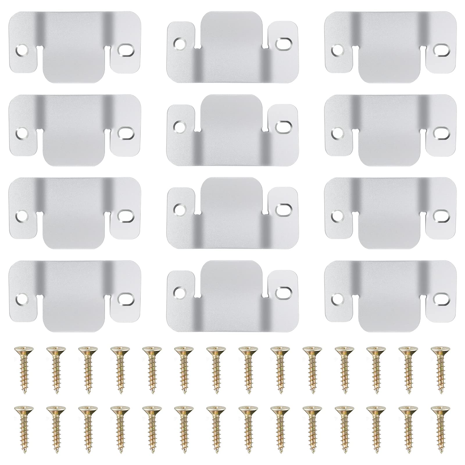 DEEPDREAM 12 Pcs Sectional Couch Connectors Metal Couch Clips Sofa Connector Interlocking Furniture Connector with 28 Pcs Screws