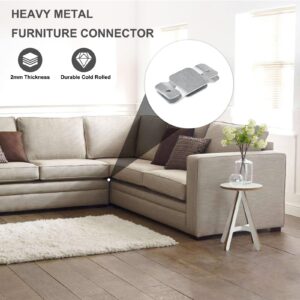 DEEPDREAM 12 Pcs Sectional Couch Connectors Metal Couch Clips Sofa Connector Interlocking Furniture Connector with 28 Pcs Screws