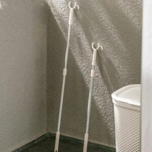 Long Pole with Hook Reach Stick Closet Pole 45" Extendable Pole with Long Handle for High Reaching Closet Rods, Window Curtain, Top Ceiling