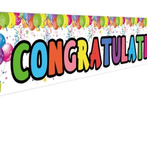 Large Congratulations Banner, 2024 Graduation Congrats Banner, Birthday Engagement Wedding Baby Shower Retirement Job Promotion Party Supplies Decorations (9.8 x 1.6 feet)