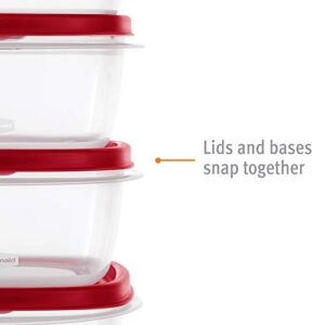 Rubbermaid 42-Piece Food Storage Containers with Lids, Salad Dressing and Condiment Containers, and Steam Vents, Microwave and Dishwasher Safe, Red (Pack of 21)