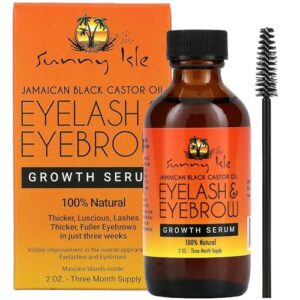 sunny isle jamaican black castor oil eyelash & eyebrow growth serum 2oz