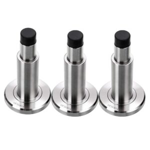 sumnacon 3 pcs sturdy adjustable door stoppers - stainless steel modern door stops with rubber buffer, wall mounted metal doorstops with hardware for home office, silver